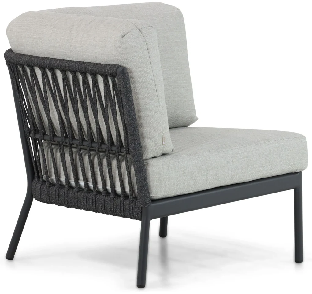 Hoek Hoek loungeset 5 personen Aluminium/rope Grijs Coco Puerto | BIANO