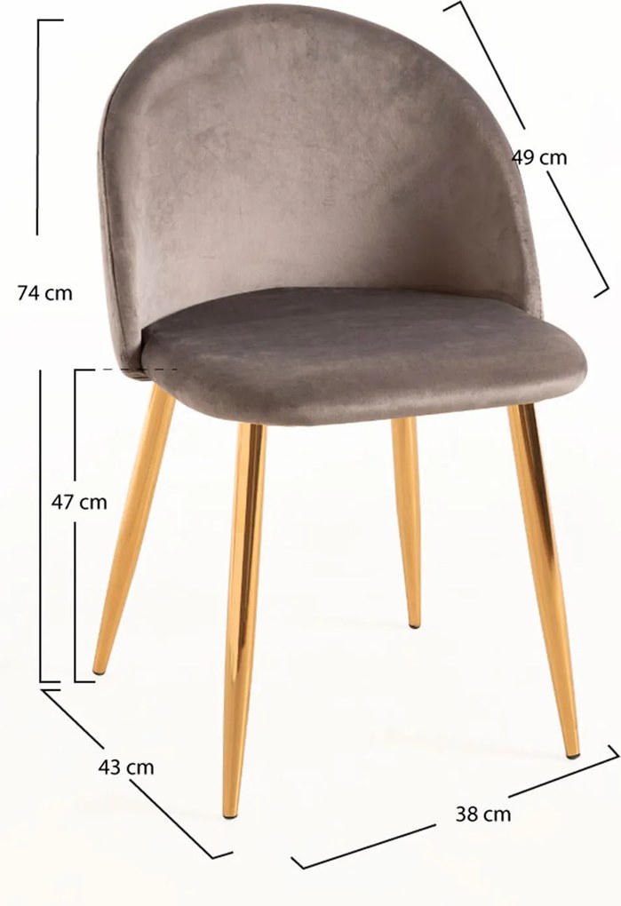 Set 4 Vint Fluwelen Golden Stoelen