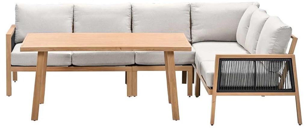 Garden Impressions San Capri lounge dining set 5-delig rechts - light teak aluminium