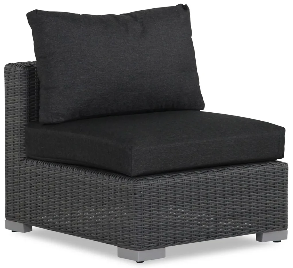 Chaise Loungeset Wicker Zwart 3 personen Garden Collections Toronto