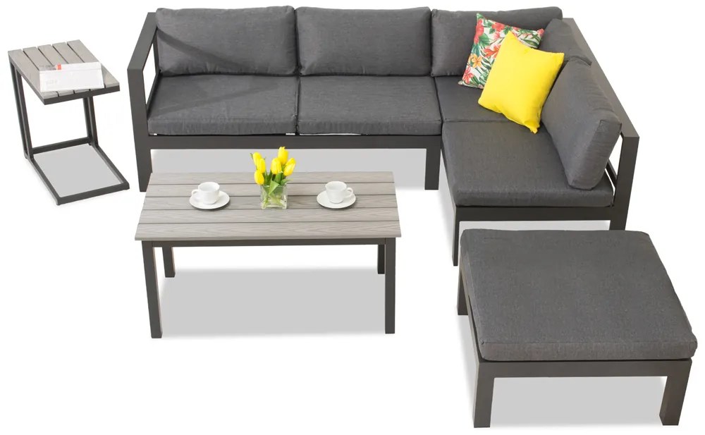 Moderne aluminium hoek loungeset Cardiff antraciet Garden Point