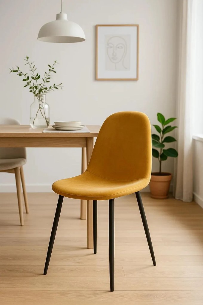 Teok Stoel Zwart Fluweel