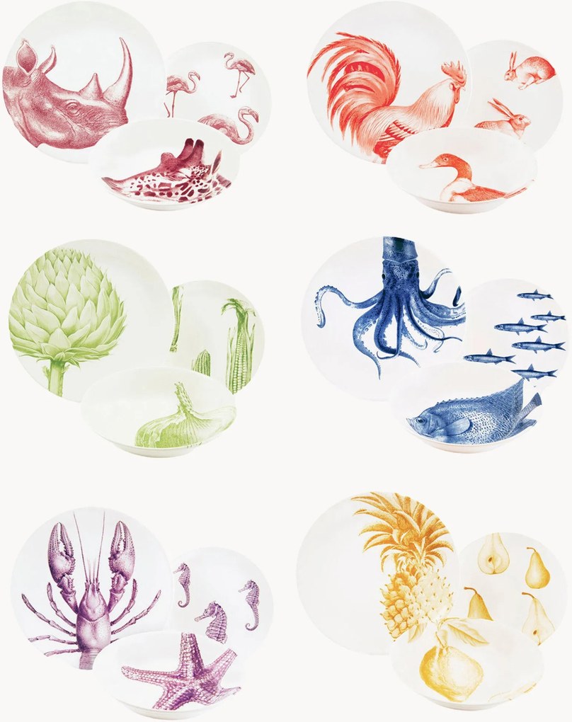 Serviesset Faune & Flore, 6 personen, 18-delig