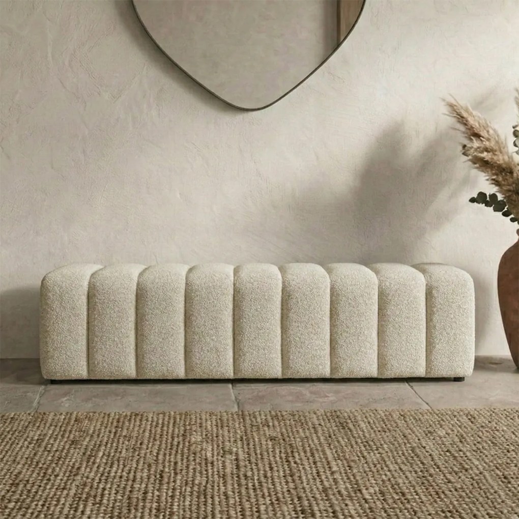 Bankje Zachte Stof Naturel 180 Cm