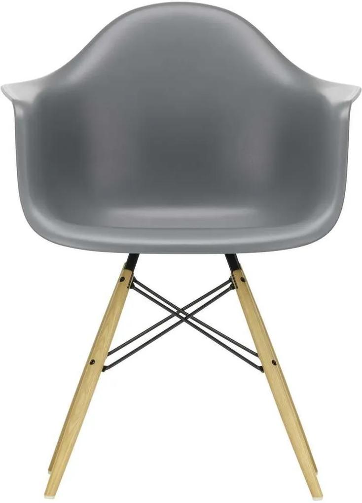 Vitra Eames DAW stoel geelachtig esdoorn onderstel Graniet grijs