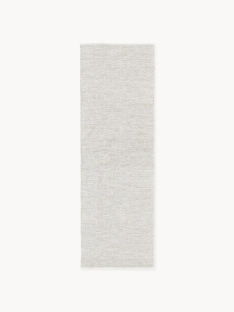 Handgeweven indoor & outdoor loper Rika met vintage ruitjesmotief