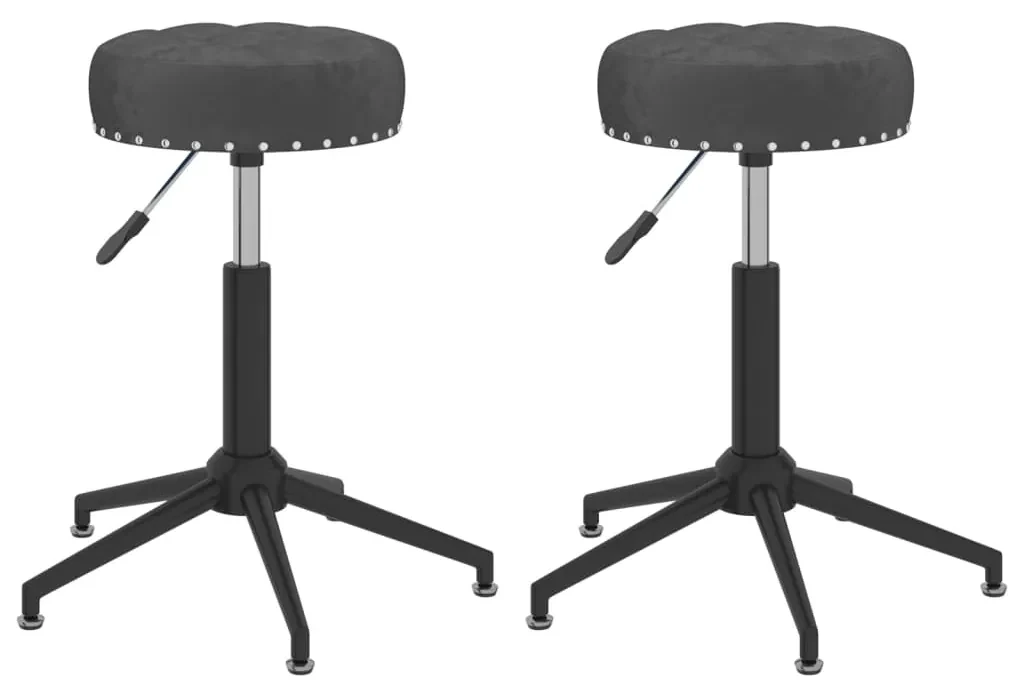 vidaXL Eetkamerstoelen 2 st draaibaar fluweel zwart