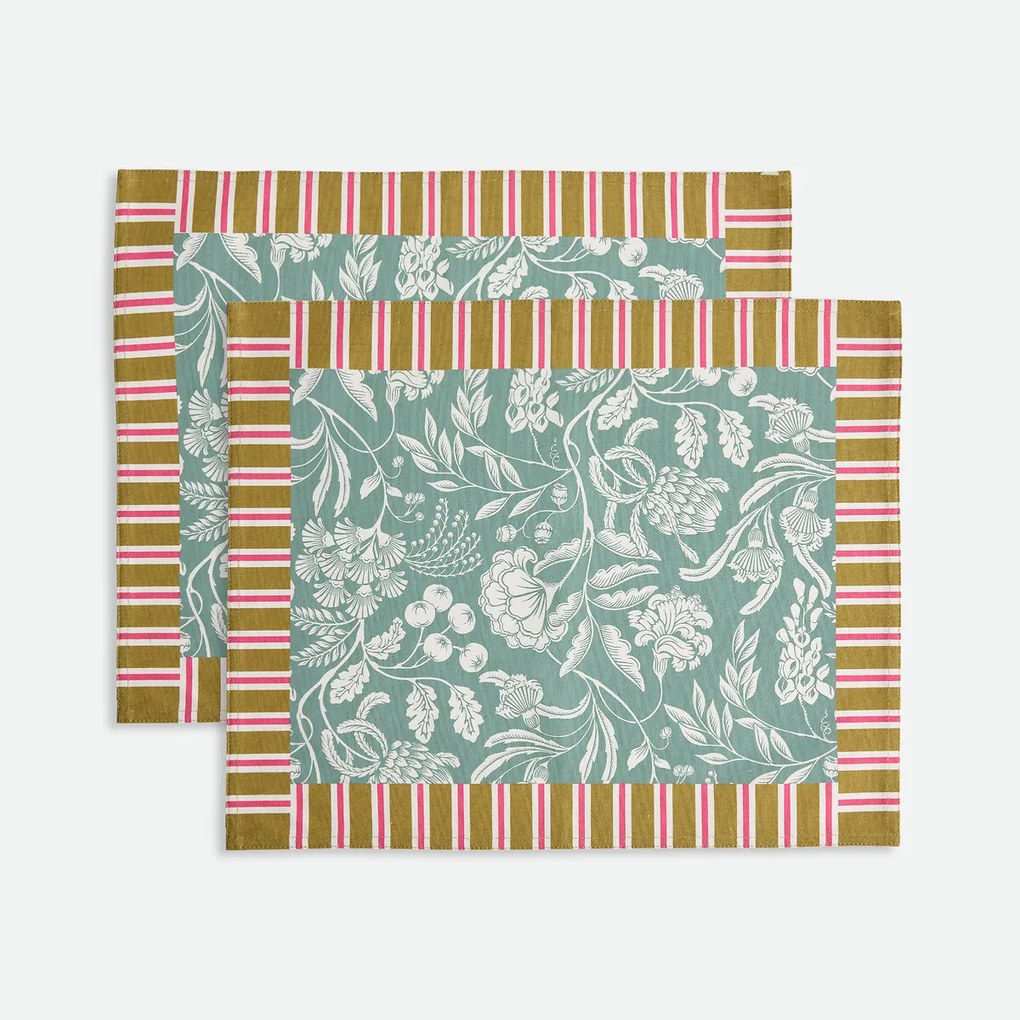 Set van 2 bedrukte placemats, katoen, LINDA