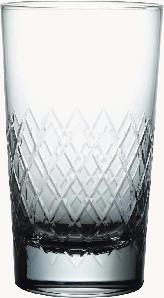 Mondgeblazen kristallen longdrinkglazen Lattice, 4-delig