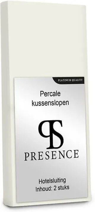 Presence 2-PACK: Kussenslopen Percale Katoen - Creme