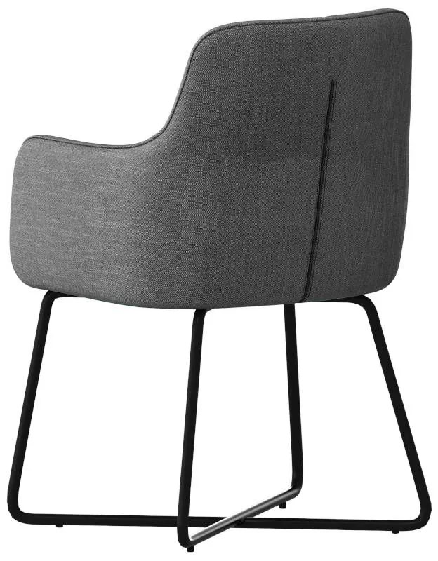 Eetkamerstoel - Arne - stof Bjorn grof geweven donker grijs