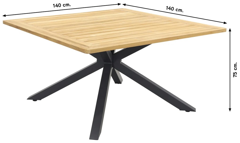 GreenChair Quote tuintafel - teakhout vierkant - 140 cm. (OP=OP)