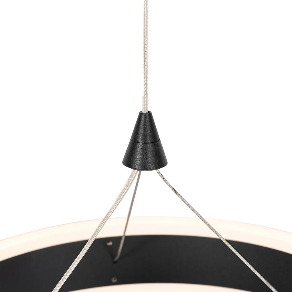 Eettafel / Eetkamer Hanglamp zwart langwerpig incl. LED 3-staps dimbaar 3-lichts - Lyani Design rond Binnenverlichting Lamp