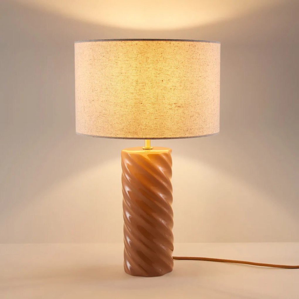 Tafellamp van keramiek en linnen, Dehen