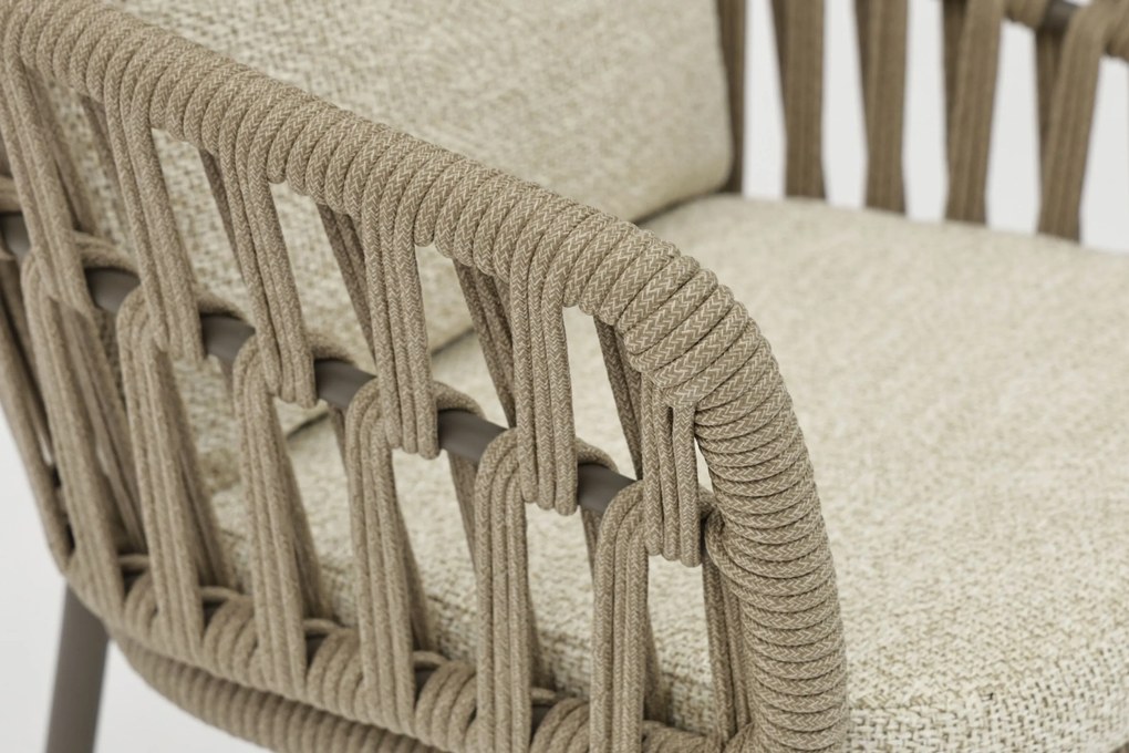 Tuinset Ronde Tuintafel 6 personen 158 cm Rope Zand/Beige Coco Viento/Trino