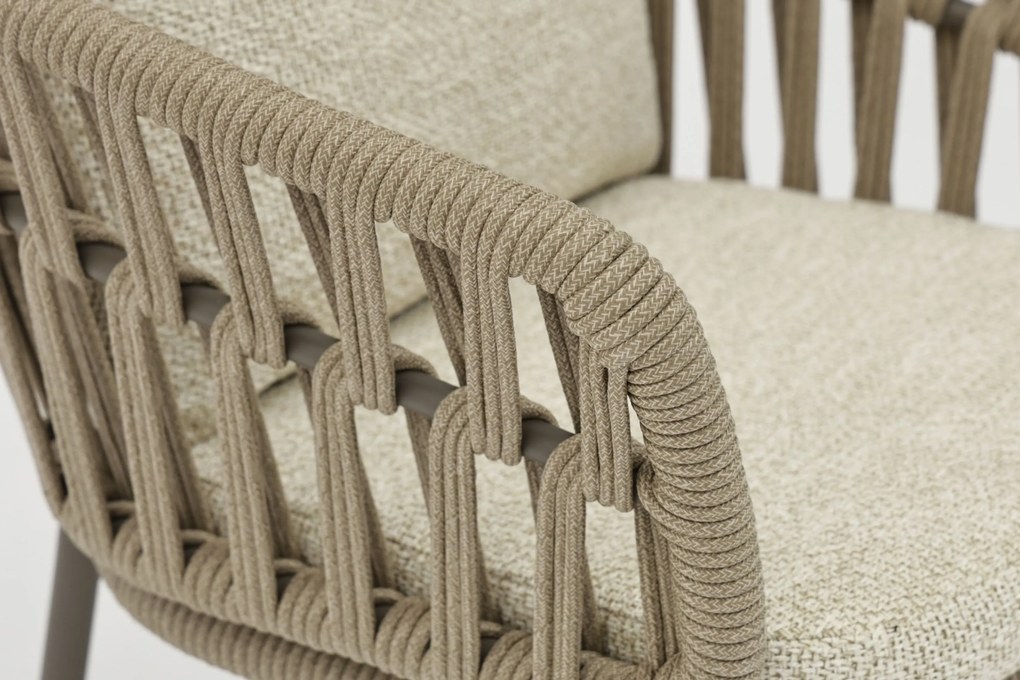 Tuinset Ronde Tuintafel 6 personen 180 cm Rope Zand/Beige Coco Viento/Fungo