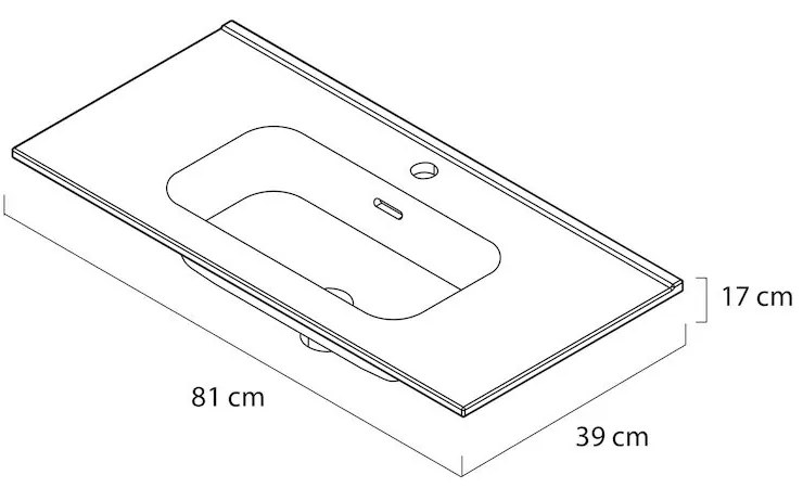 Tiger S-line Calpe wastafel 80x39cm glanzend wit met 1 kraangat