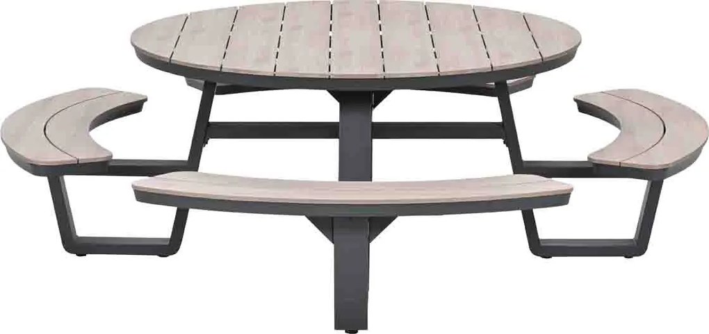 Garden Impressions Sarria picknick set Ø148 x 75 - donker grijs