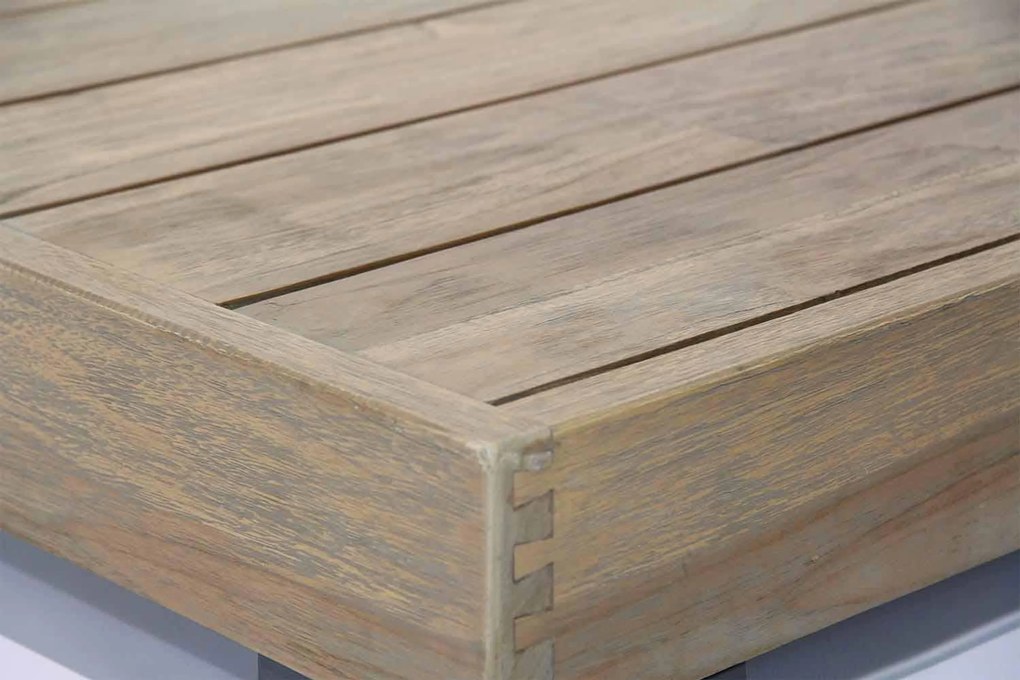 U-Vorm Loungeset 8 personen Teak Old teak greywash Lifestyle Garden Furniture Hilton/Brighton