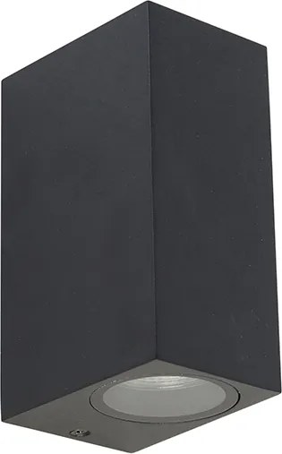 Moderne wandlamp zwart 2-lichts IP44 - Baleno