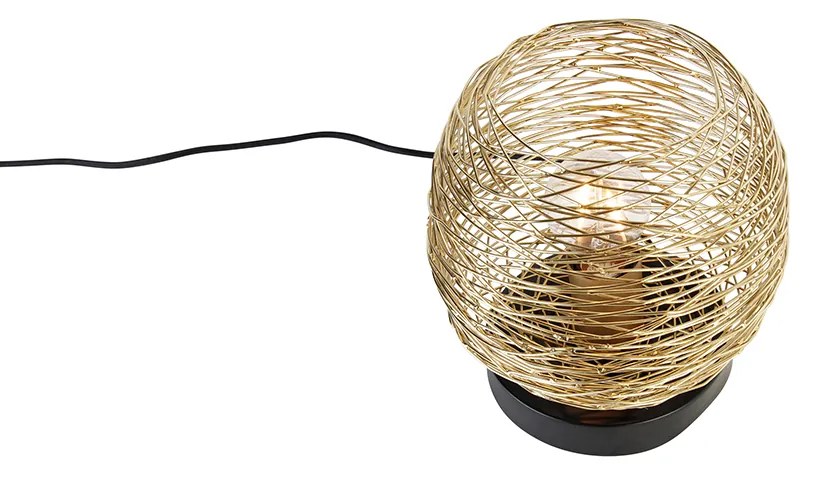 Design tafellamp goud met zwart 20 cm - Sarella