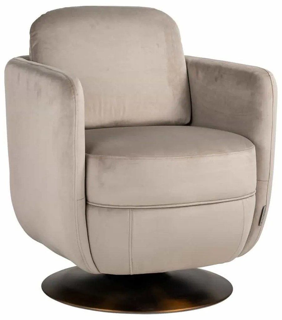 Velvet Draaifauteuil Khaki