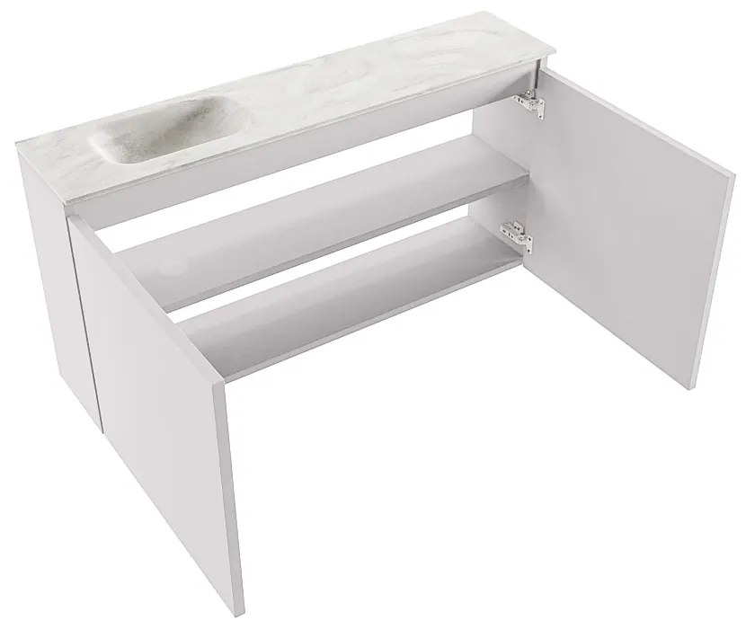 Mondiaz Ture DLux toiletmeubel 100cm cale met wastafel ostra links zonder kraangat