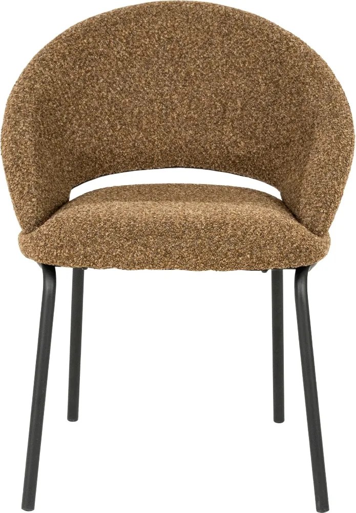 By-Boo Nido Eetkamerstoel Met Zwart Onderstel Bruin