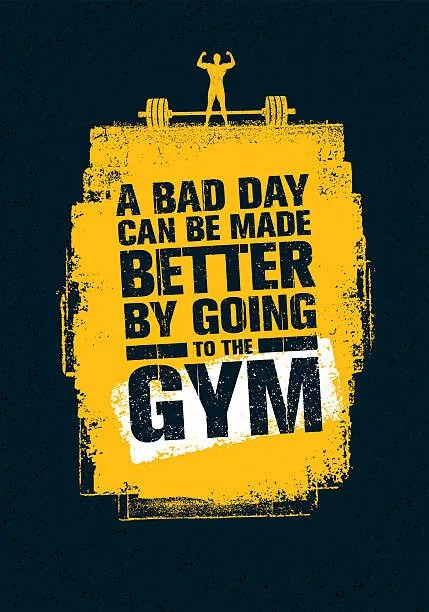 Ilustratie Gym Workout Motivation Quote, subtropica