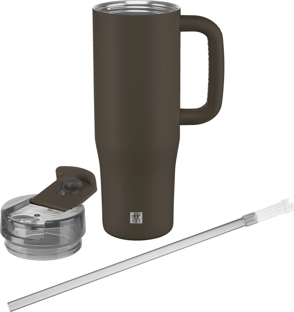 ZWILLING Thermo Plus Thermobeker met rietje, 900 ml, Roestvrij staal, Chocolade - Thermo Plus - ZWILLING