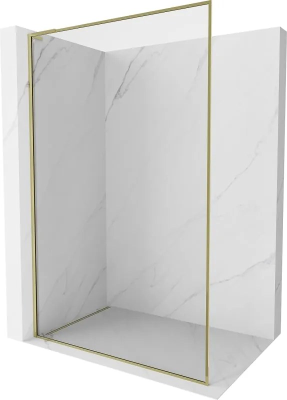 Mexen Kioto-F L Douchewand Walk-in met frame 110 x 202 cm, transparant 8 mm, goud - 800-110-174-50-00