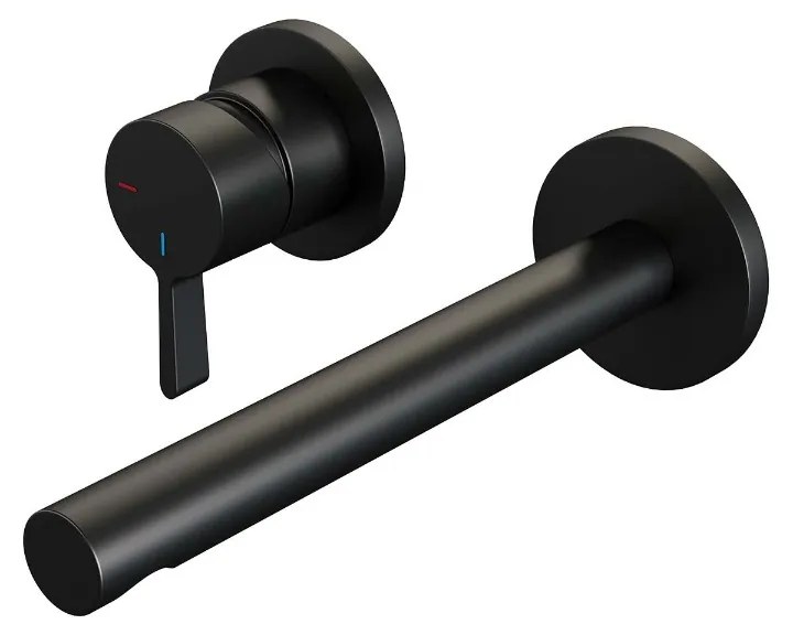 Brauer Black Edition ColdStart wastafelkraan inbouw rechte uitloop en rozetten model E2 zwart mat