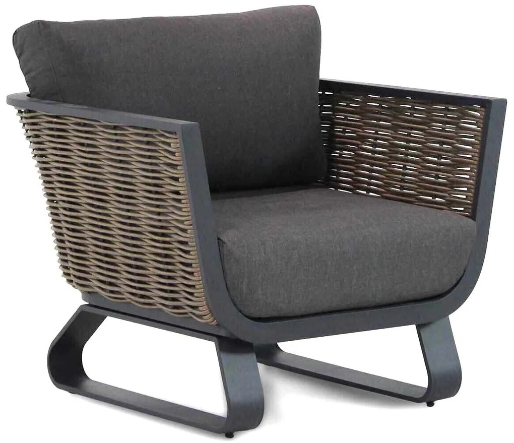 Santika Furniture Santika Tika Lounge Tuinstoel - Quick Dry Foam Aluminium/wicker Grijs