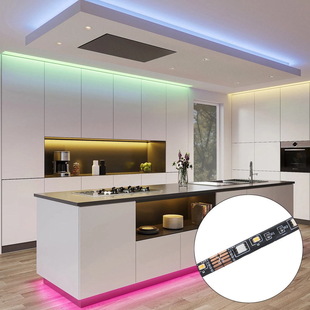 Dimbare LED strip RGB 5 meter 15W IP44 Design rond