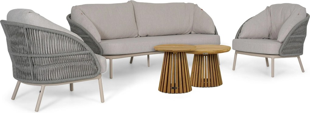 Stoel en Bank Loungeset 5 personen Rope Zand/Beige  Santika Furniture Santika