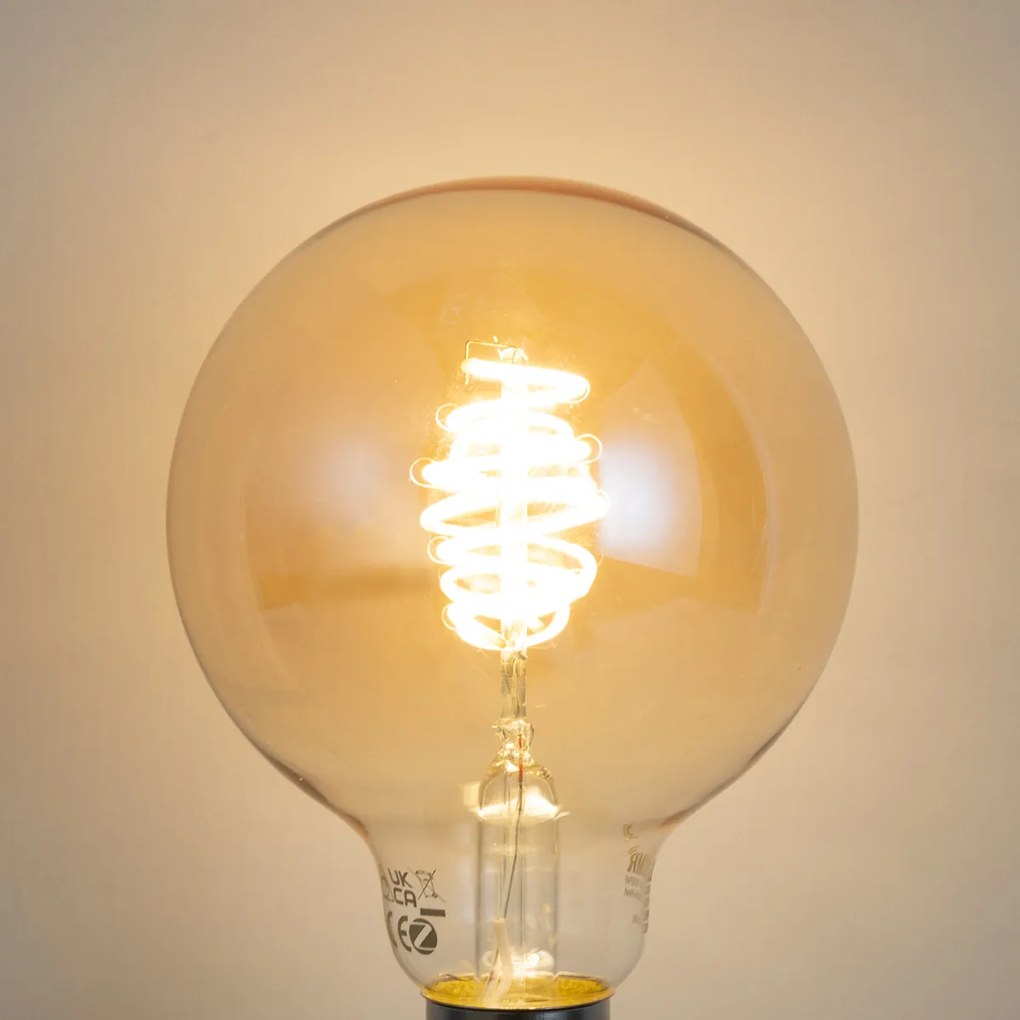 Smart E27 dimbare LED lamp G95 amber 4.9W 320 lm 2500K