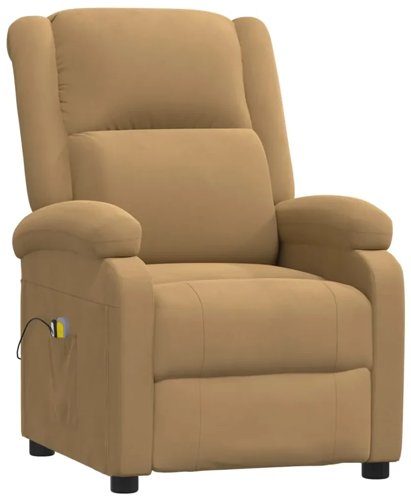 vidaXL Massagestoel verstelbaar elektrisch fluweel bruin