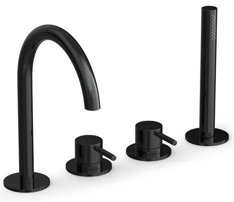 Hotbath COBBER Badrandcombinatie één hendel mengkraan m Gepolijst zwart PVD CB073PBP