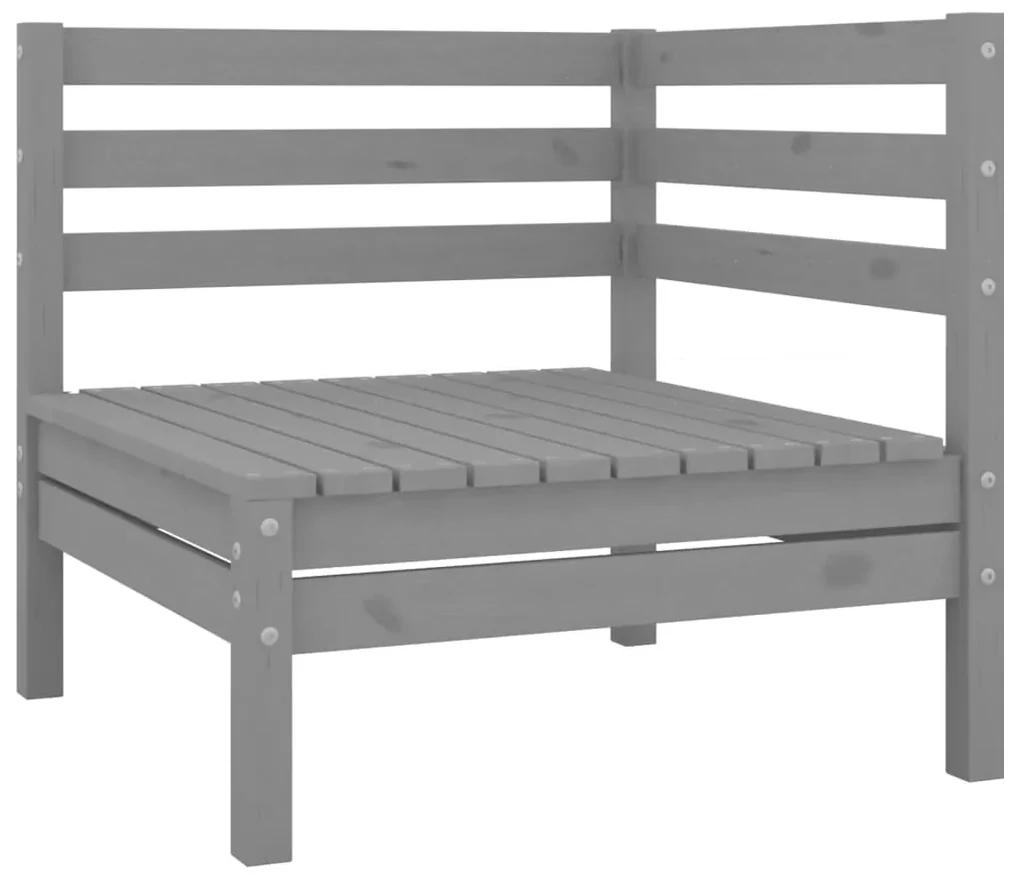 vidaXL 4-delige Loungeset massief grenenhout grijs
