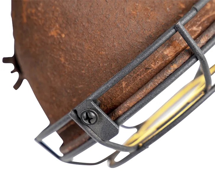 Industriële spot roestbruin met hout kantelbaar 2-lichts - Gina