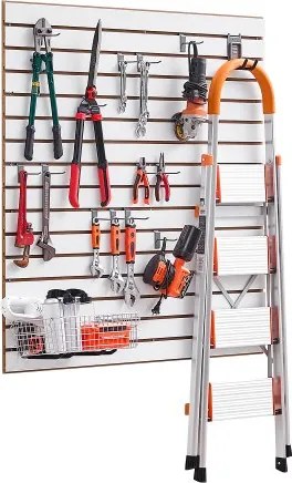 VEVOR Gereedschapswand 1220x1220x18 mm, MDF Garage Slatwall, Witte Wandorganizer, 11,3 kg Draagvermogen Slatwall Paneel met Koppelingsstructuur &amp; DIY Zagen, Geschikt voor Opslag &amp; Presentatie