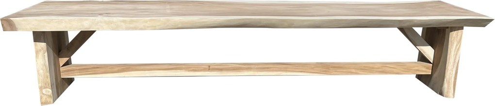 Boomstamtafel 400x100xH77,5 cm - bladdikte 10 cm geschoord