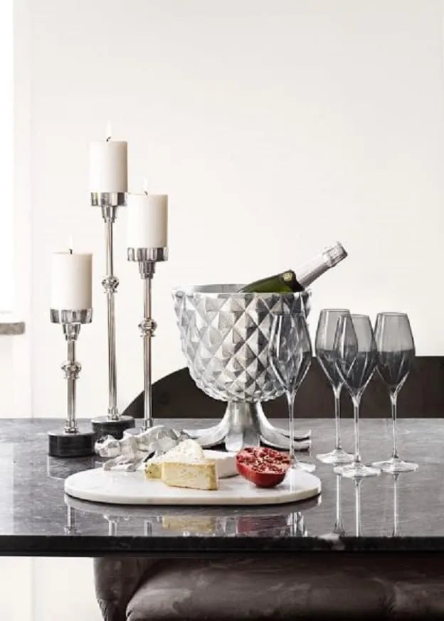 Champagnekoeler metaal - champagnekoeler Keilani - champagnekoeler zilver
