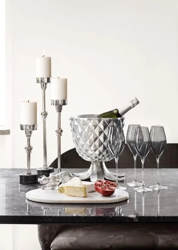 Champagnekoeler metaal - champagnekoeler Keilani - champagnekoeler zilver