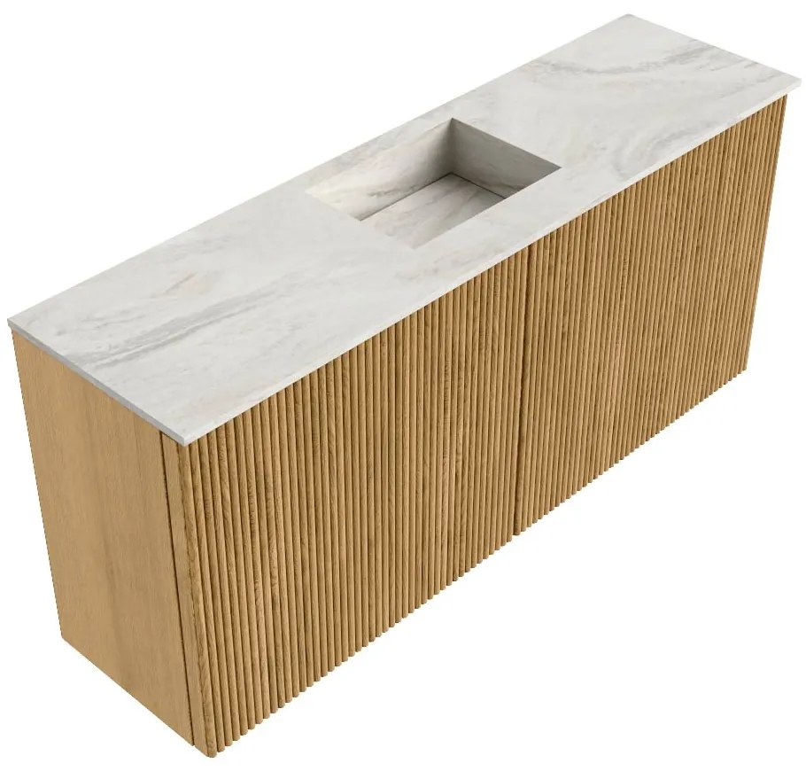 Mondiaz Joya DLux 90cm toiletmeubel oak met wastafel faye midden zonder kraangat ostra