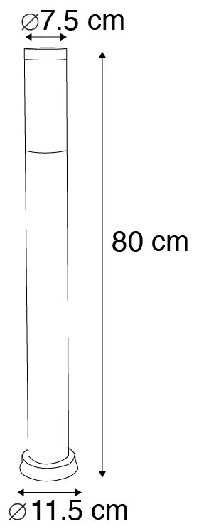 Buitenlamp paal antraciet met opaal 80 cm IP44 - Rox Modern E27 IP44 Buitenverlichting cilinder / rond