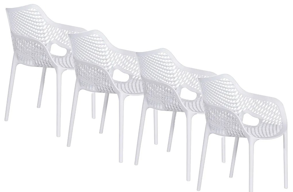 Garden Impressions Air XL kunststof tuinstoel wit - set van 4 stuks