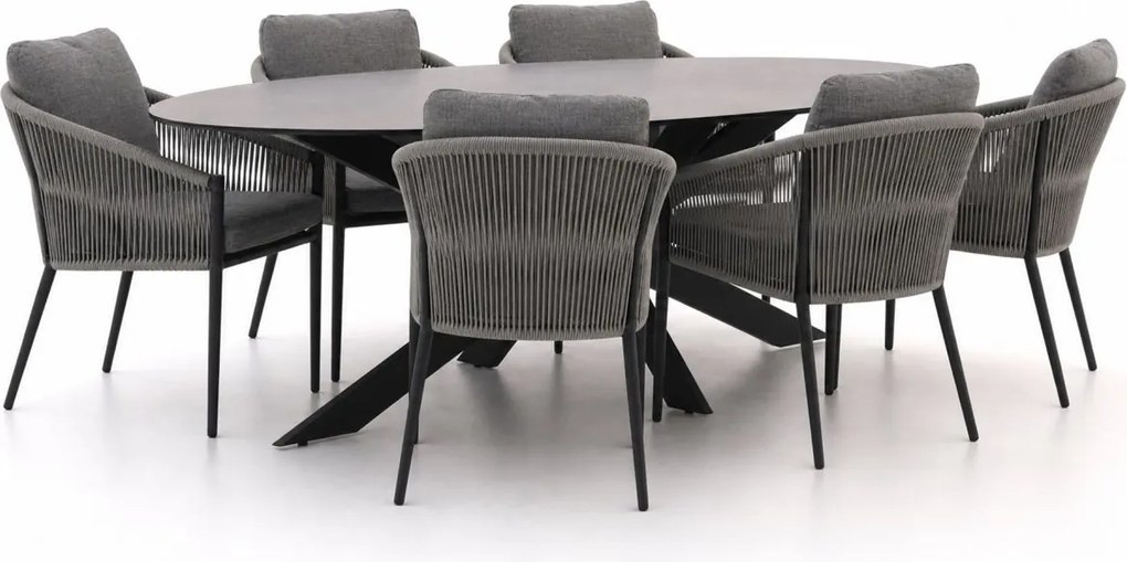 Diningset Bellagio  | 6 personen | Tuinset sintered stone | 7-delig | Kees Smit Tuinmeubelen