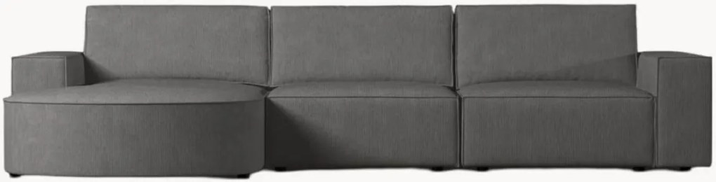 Corduroy hoekbank Carlo Rounded (4-zits)