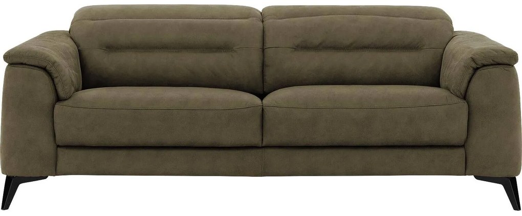 Goossens Excellent Bank Alma bruin, micro leer, 2,5-zits, urban industrieel
